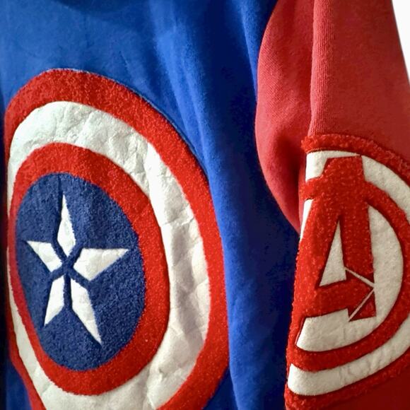 Rare Discontinued WeLoveFine Captain America Varsity Hoodie Mens XL Avengers - Picture 2 of 8